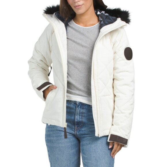 ALPS & METERS Ivory Lux Corduroy Quilted Sterling Jacket - Picture 1 of 2